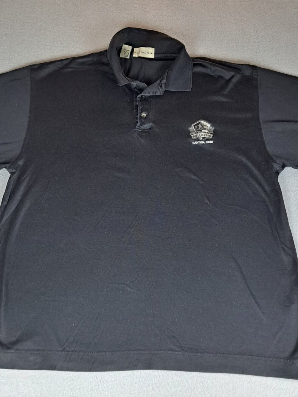 Pro Football Hall of Fame Cutter & Buck Mens Large Black Polo